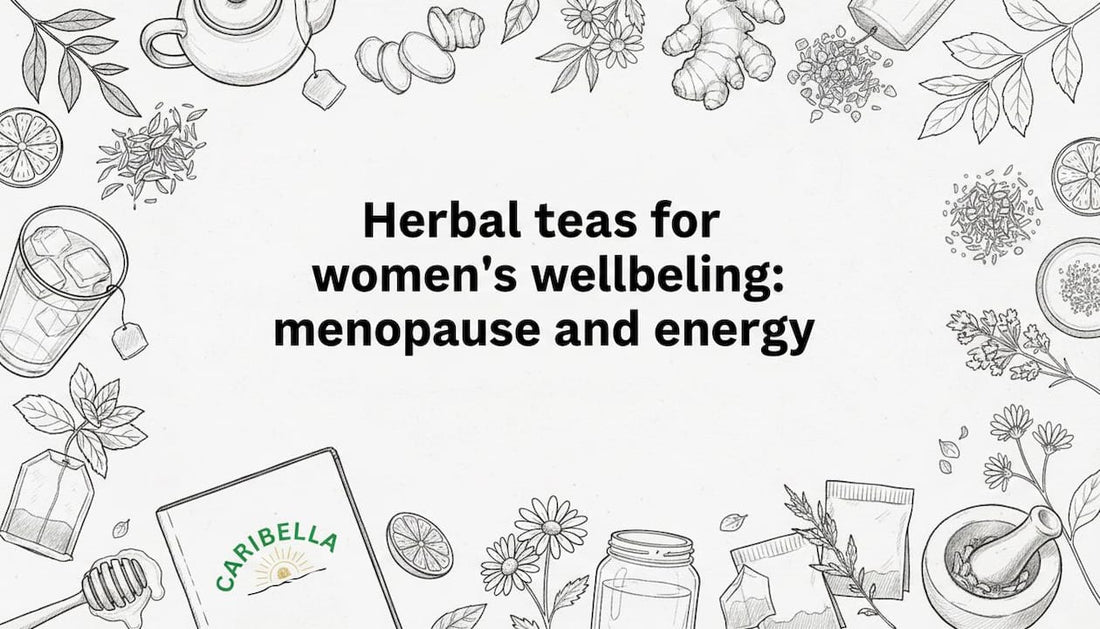Hand-drawn herbal botanical title card illustration