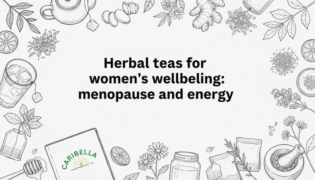 Hand-drawn herbal botanical title card illustration