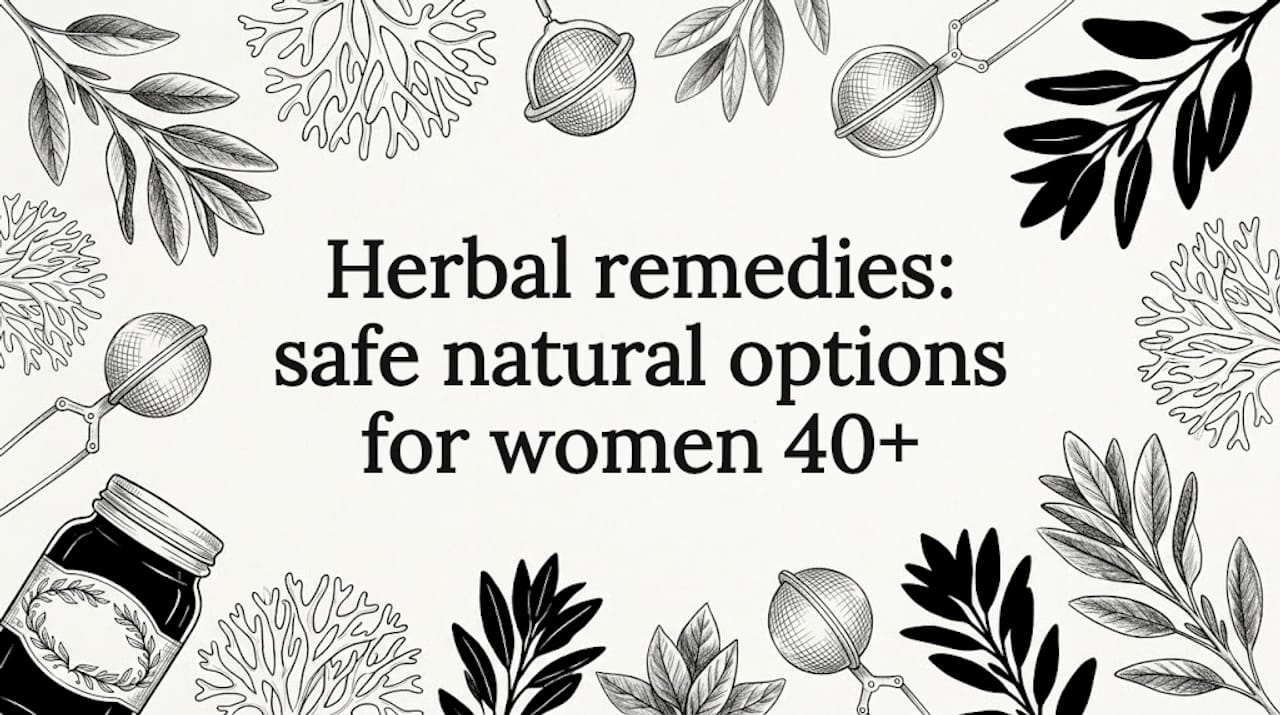 Decorative herbal remedies title card illustration
