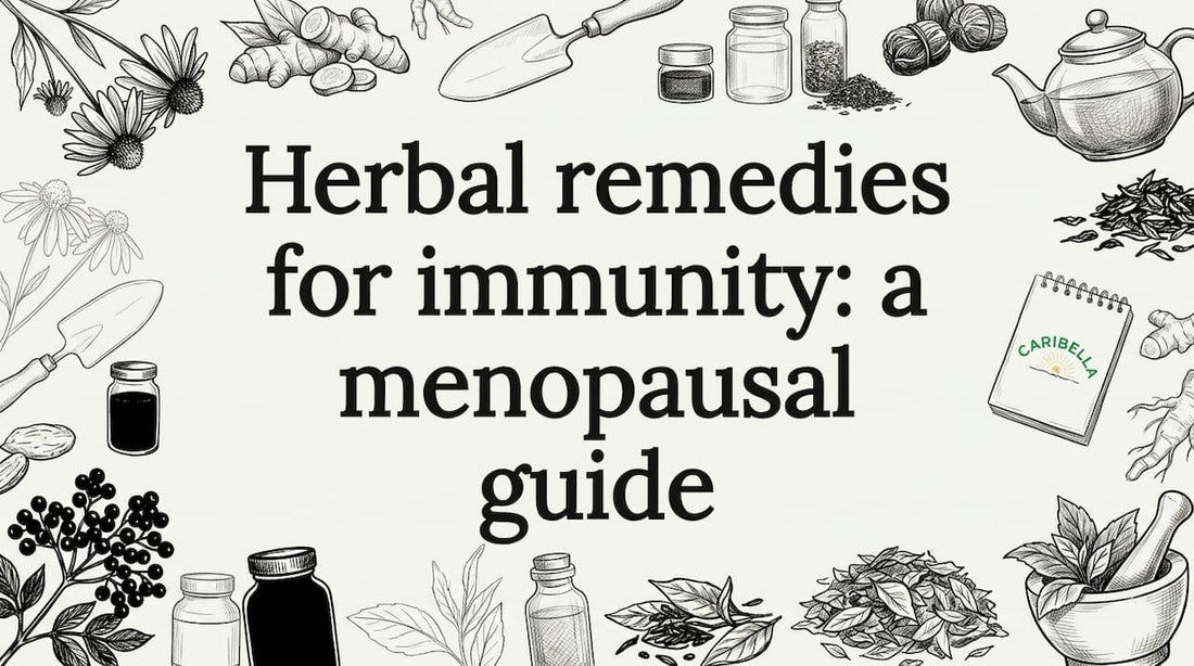 Hand-drawn herbal motif title card illustration