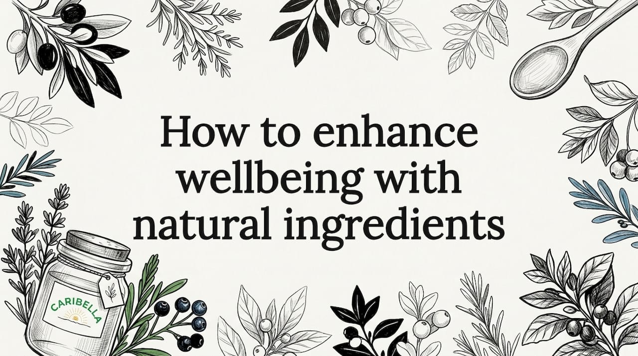 Title card with hand-drawn botanicals surrounding clear center