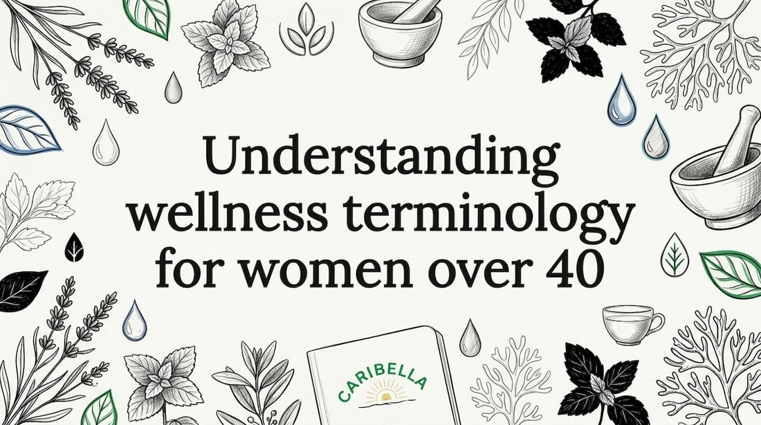 Decorative wellness title card illustration