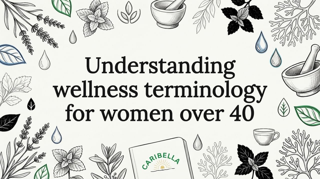 Decorative wellness title card illustration