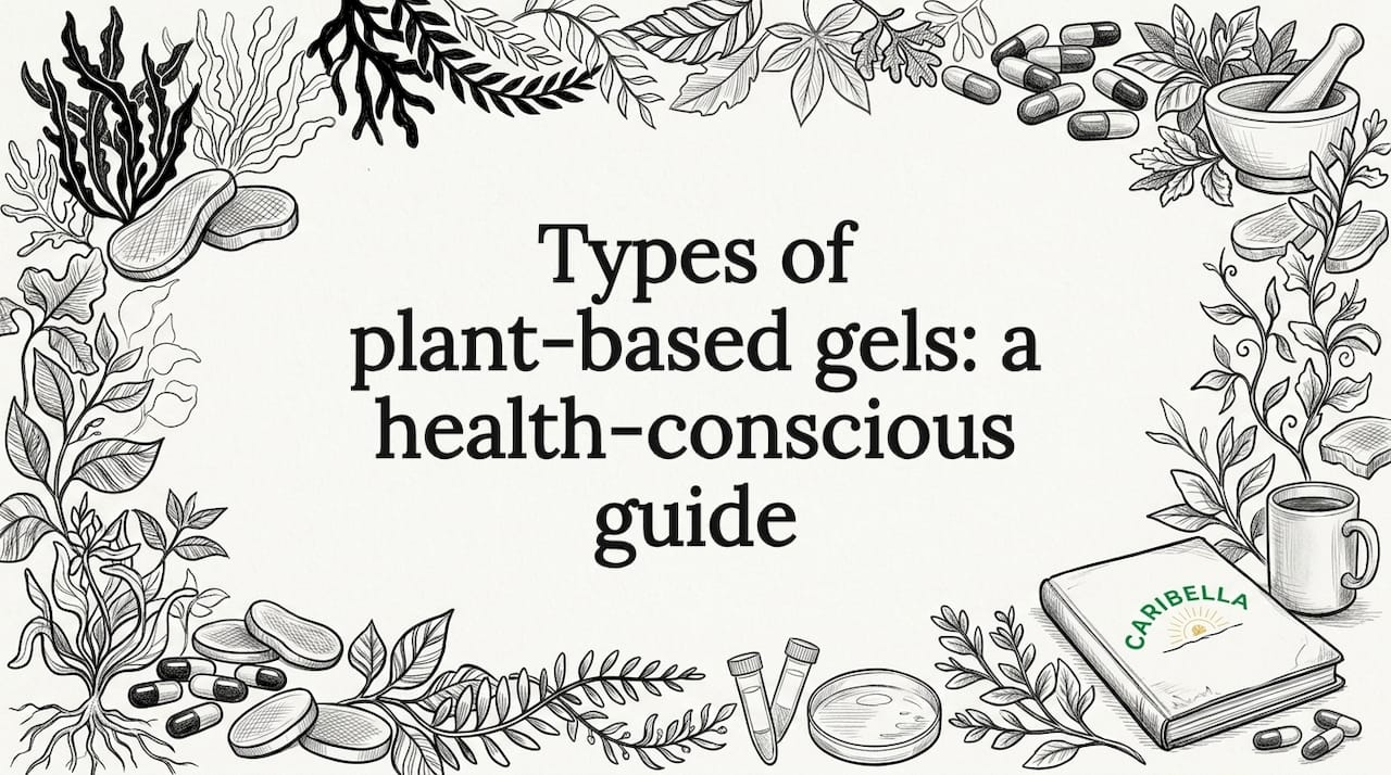 Decorative illustrated title card with botanical gel motifs