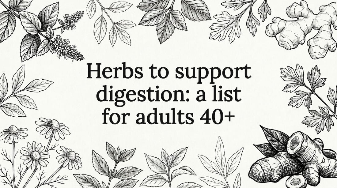 Decorative herbal illustration framing title card