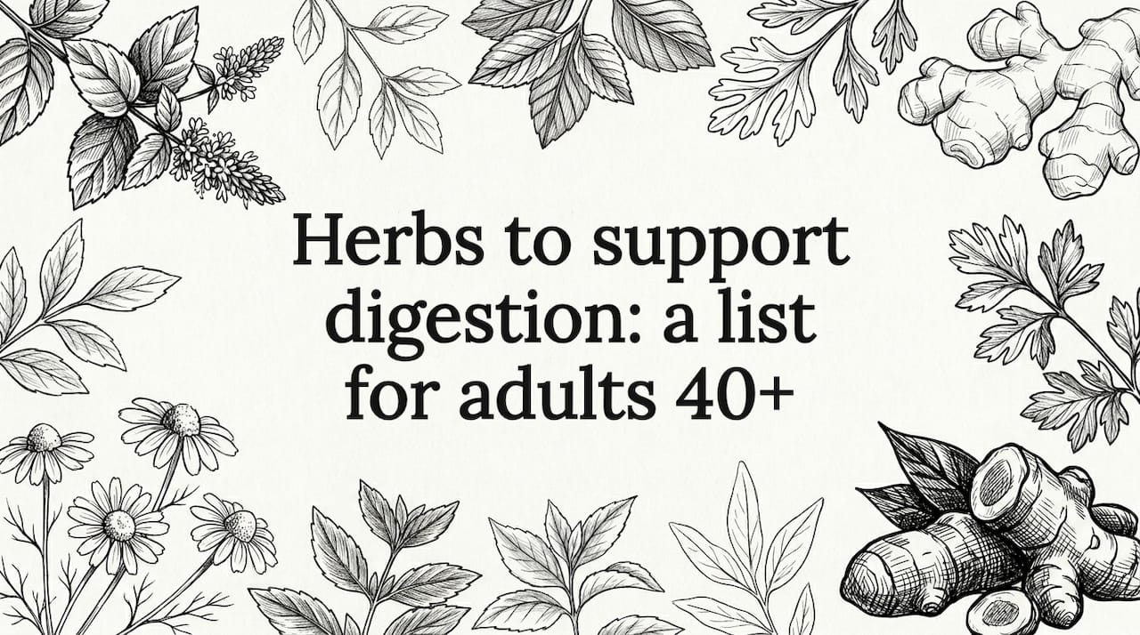 Decorative herbal illustration framing title card