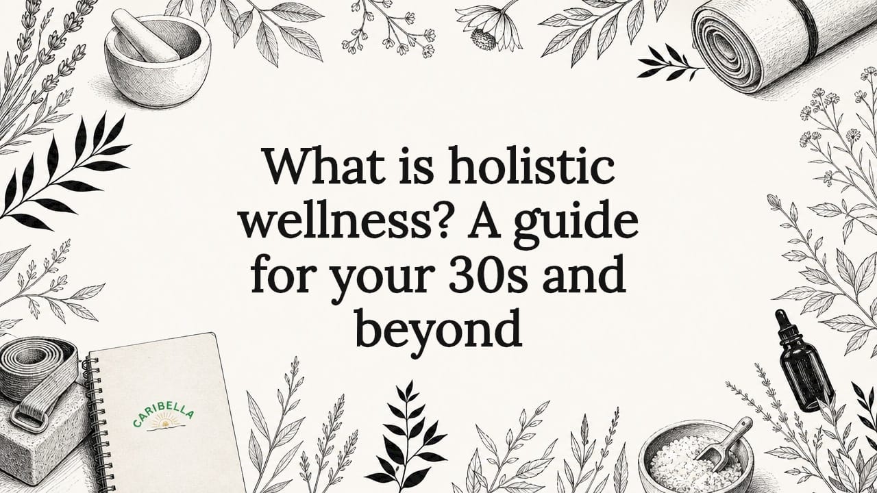 Decorative title card illustration for holistic wellness article