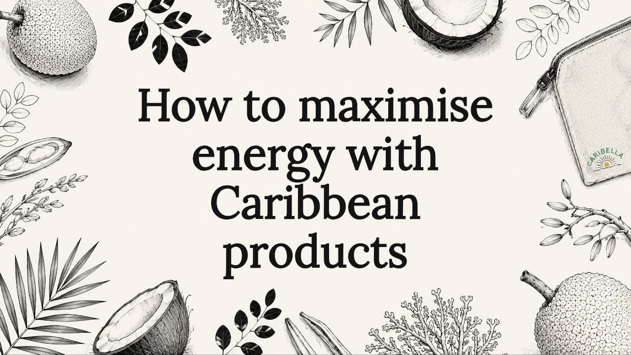 Decorative title card with Caribbean botanical illustrations