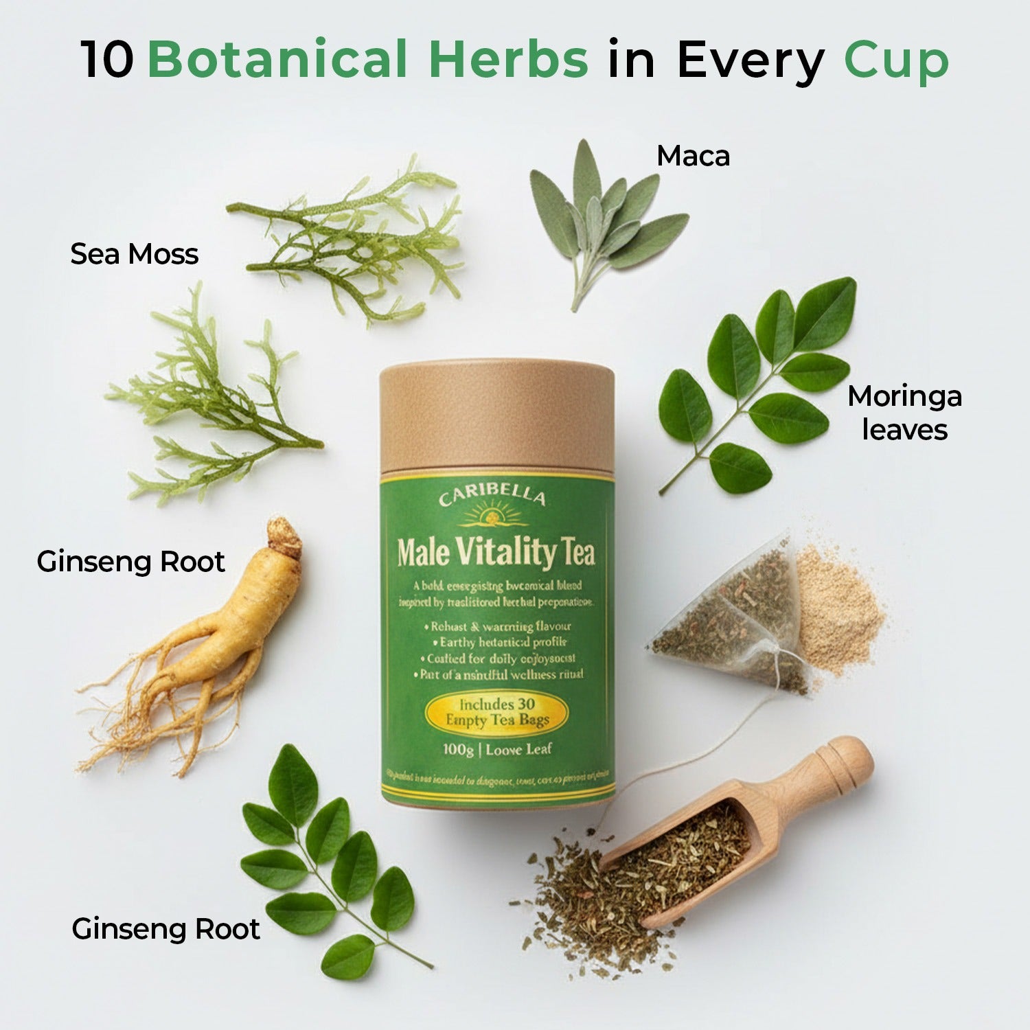 Male Vitality Tea - 100g  Includes 30 Empty Tea Bags