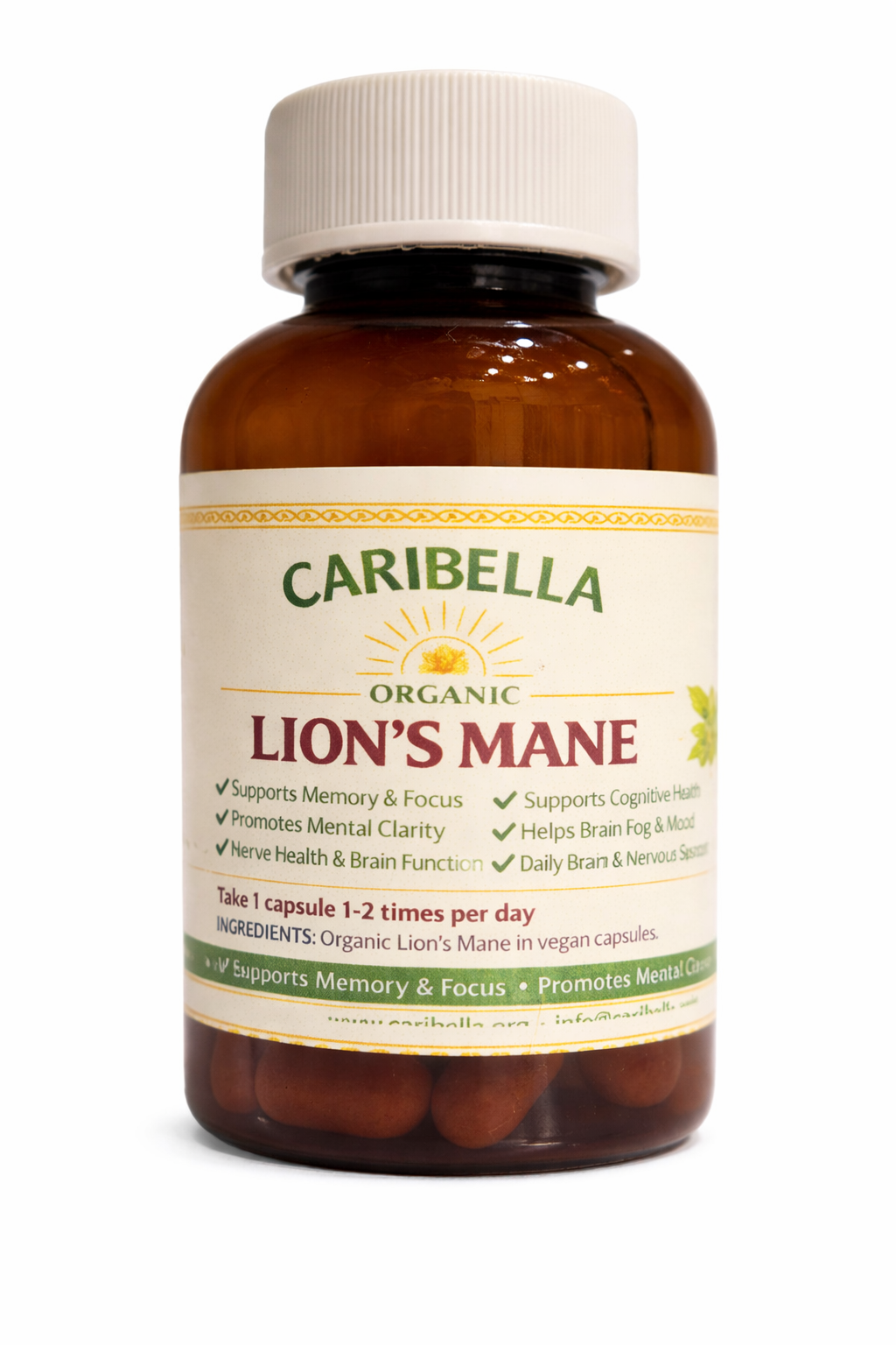 Caribella Organic Lion’s Mane Capsules - 60 Capsules