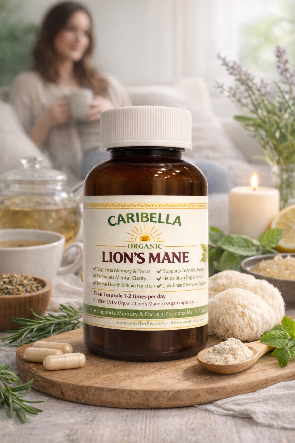 Caribella Organic Lion’s Mane Capsules - 60 Capsules