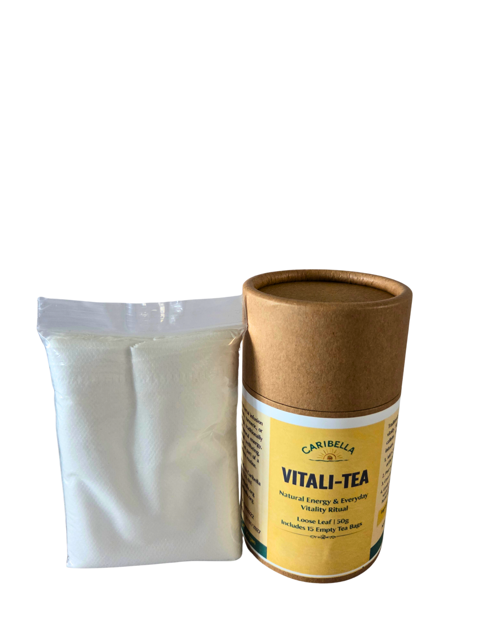 Vitali-Tea – Sea Moss, Turmeric, Ginger & Moringa - 50g                                Includes 15 Empty Tea Bags