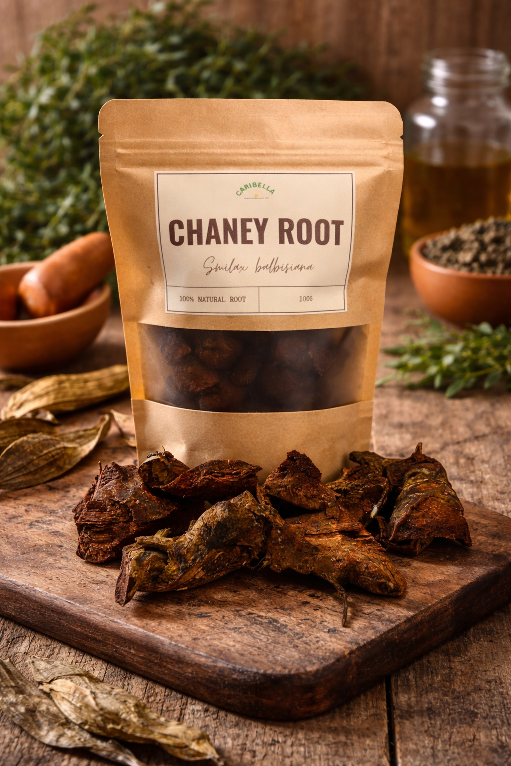 Chaney Root (Smilax balbisiana)
100% Natural Wildcrafted Jamaican Dried Root - 100g