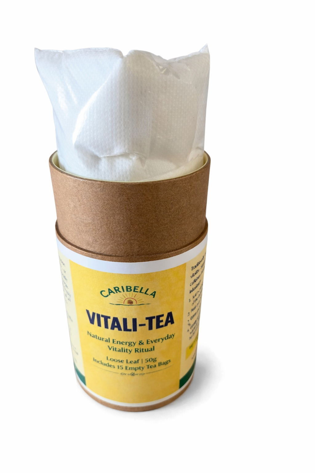 Vitali-Tea – Sea Moss, Turmeric, Ginger & Moringa - 50g                                Includes 15 Empty Tea Bags