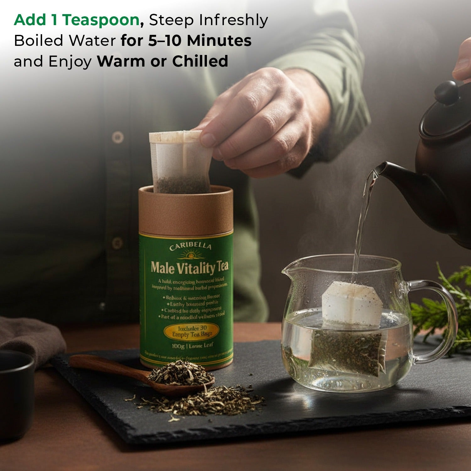 Male Vitality Tea - 100g  Includes 30 Empty Tea Bags