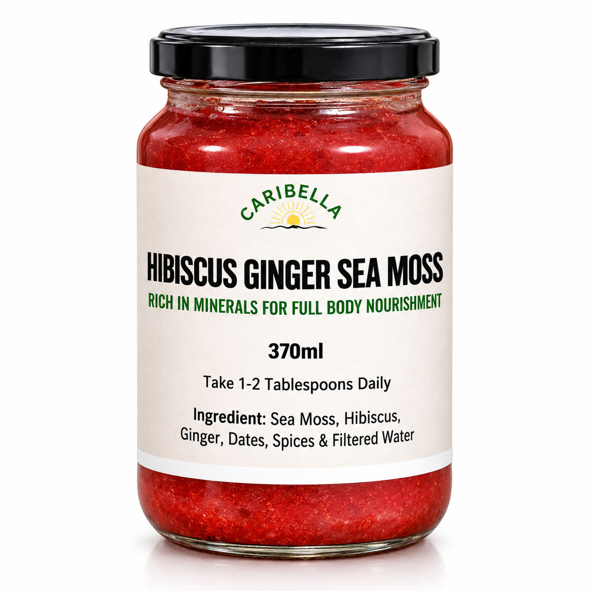 Caribella Hibiscus Ginger Sea Moss Gel | Caribbean Sea Moss 370ml