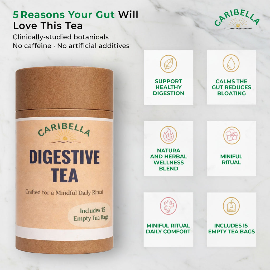 Digestive Tea – Sea Moss, Hibiscus & Ginger - 50g         Includes 15 Empty Tea Bags